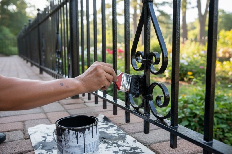 Steel Fence Painting in Waco, TX